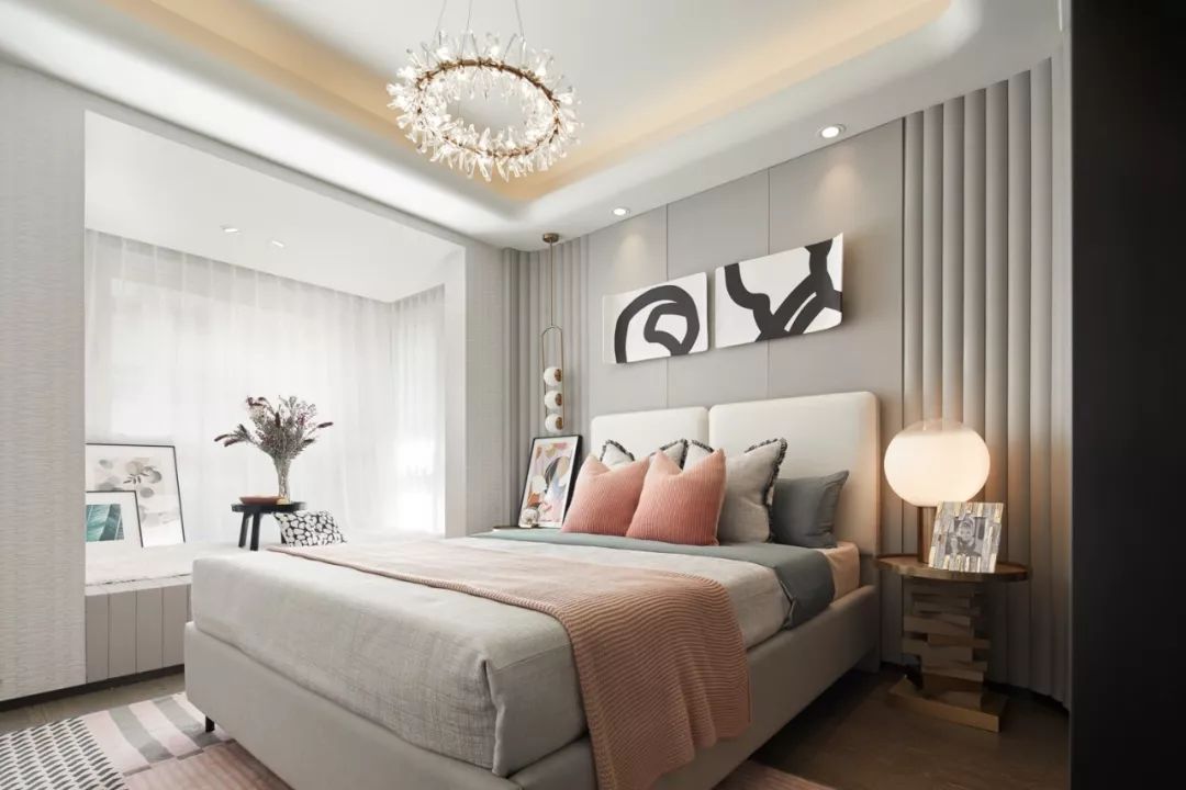 装修案例莫兰迪轻奢风格室内装修效果图-卧室 装修案例莫兰迪轻奢风格室内装修效果图-卧室