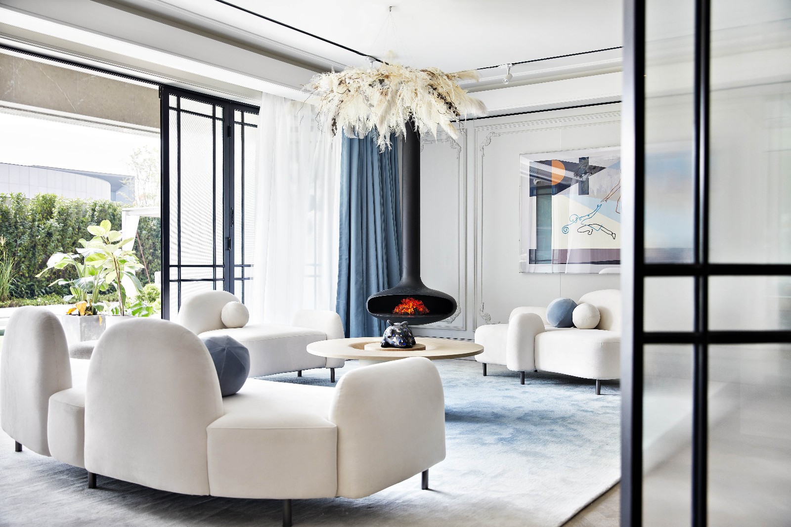 法式风格家装设计室内装修效果图-客厅全景 法式风格家装设计室内装修效果图-客厅全景