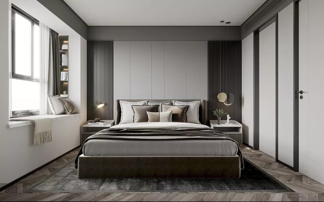 装修公司现代简约风格室内装修效果图-主卧 装修公司现代简约风格室内装修效果图-主卧