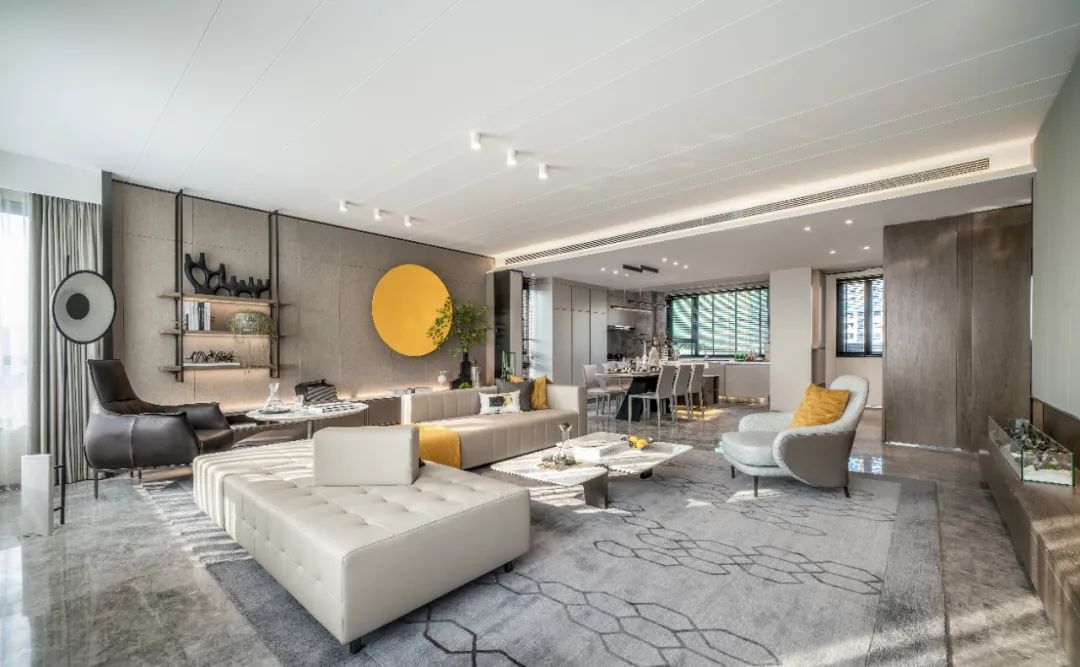 现在简约风格家装设计室内装修效果图-客厅全景 现在简约风格家装设计室内装修效果图-客厅全景